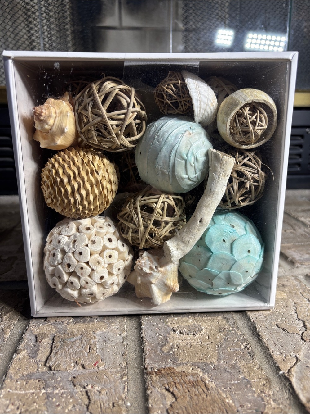 Decorative Vase Bowl Fillers Beach Seashell Blue & Teal Orb Ball Sphere GIFT NEW
